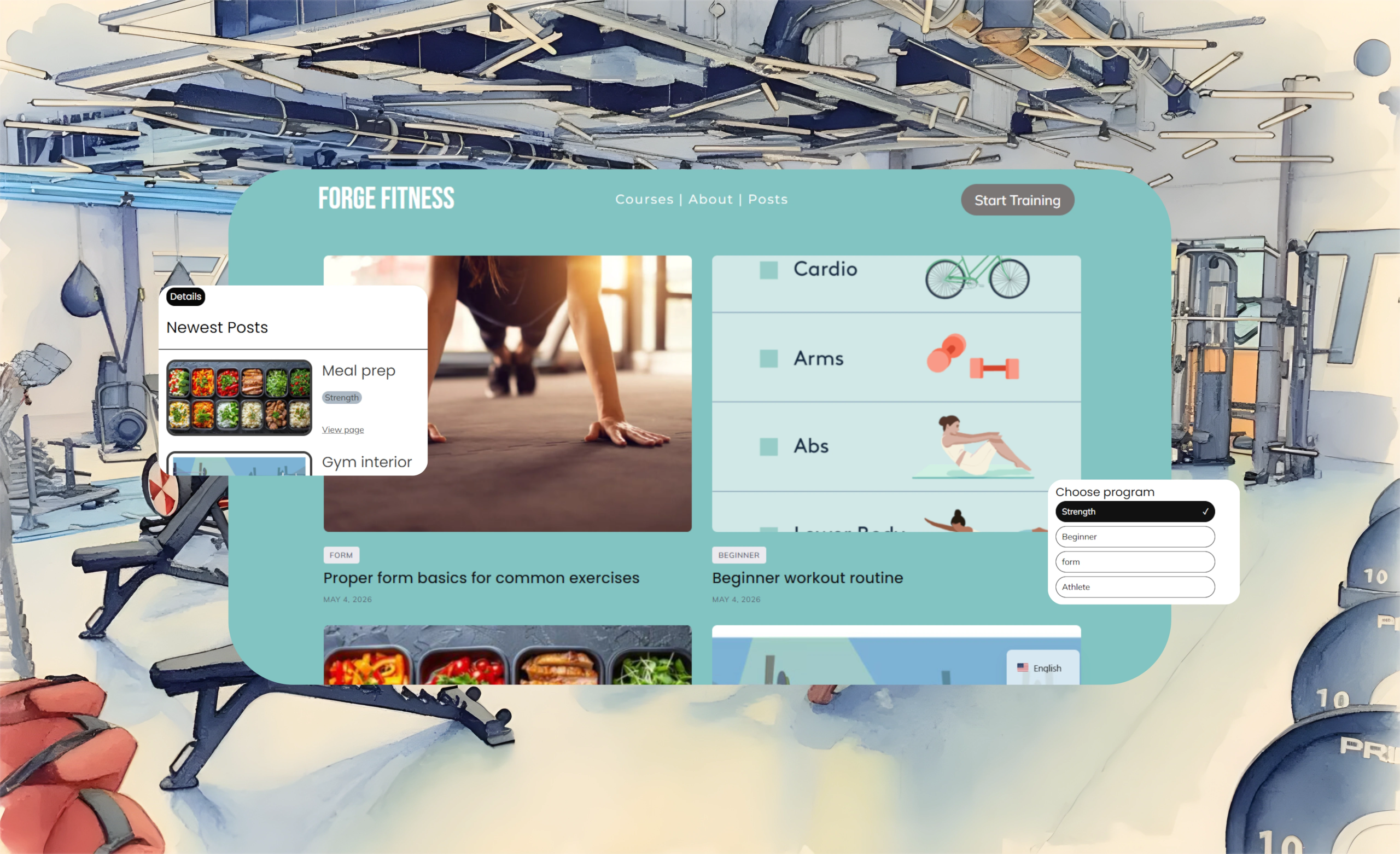 Professional gym website design template