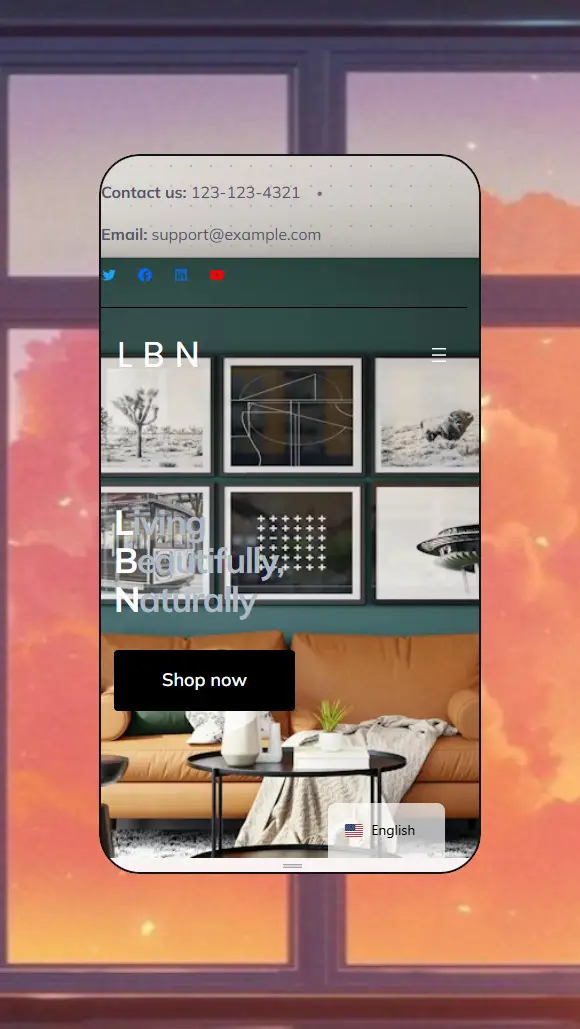 Modern furniture store website Mobile template