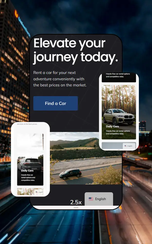 Professional car dealership website Mobile template