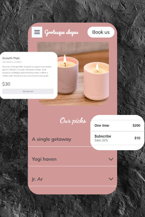 Modern spa and yoga website Mobile template