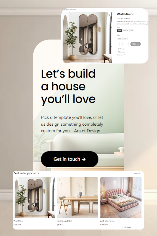 Modern furniture store website Mobile template