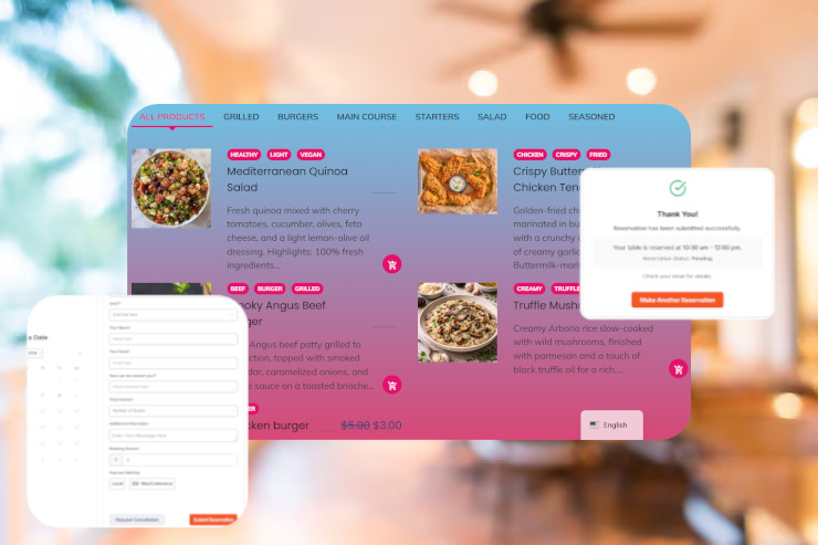 Responsive restaurant website template