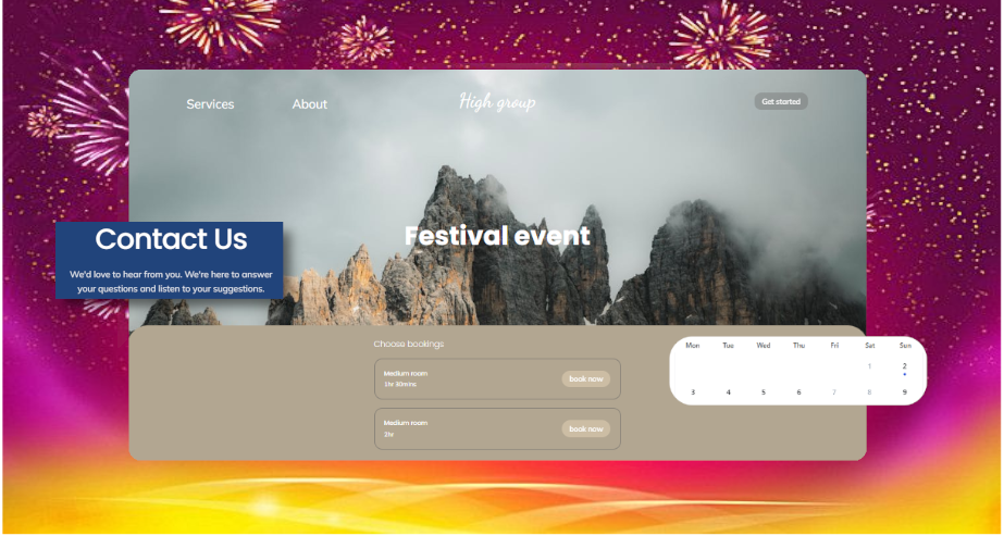 Festival and event booking website template